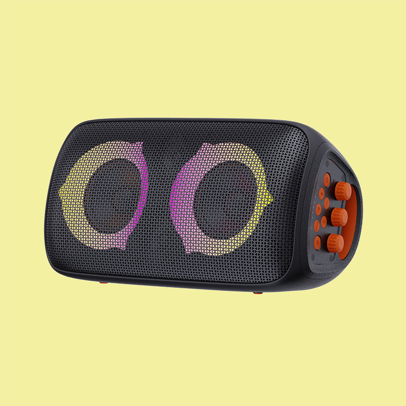 Schwarzer Bluetooth V5.3 Outdoor Party Lautsprecher mit Batterie 4\u03a9 Impedanz ABS Eisen