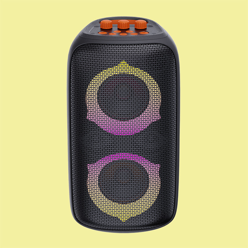 Schwarzer Bluetooth V5.3 Outdoor Party Lautsprecher mit Batterie 4\u03a9 Impedanz ABS Eisen